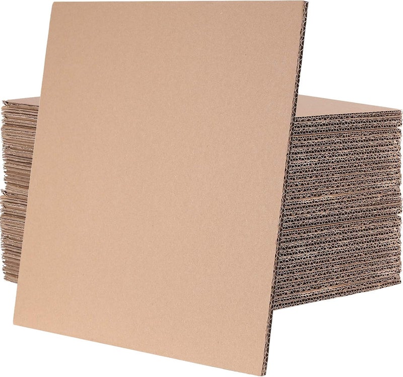 HAKZEON Corrugated Cardboard Sheets, 30PCS 12 x 12 x 1/4 Inch Corrugated Cardboard Filler Insert Sheet Pads, Extra Thick High Strength Cardboard Sheets for Packing, Mailing, DIY Crafts, Brown - Image 1